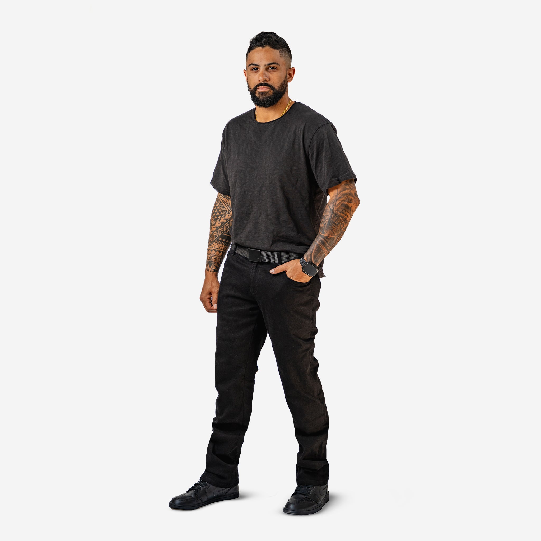 SAPEur Denim Track Pants BLACK XL - ファッション